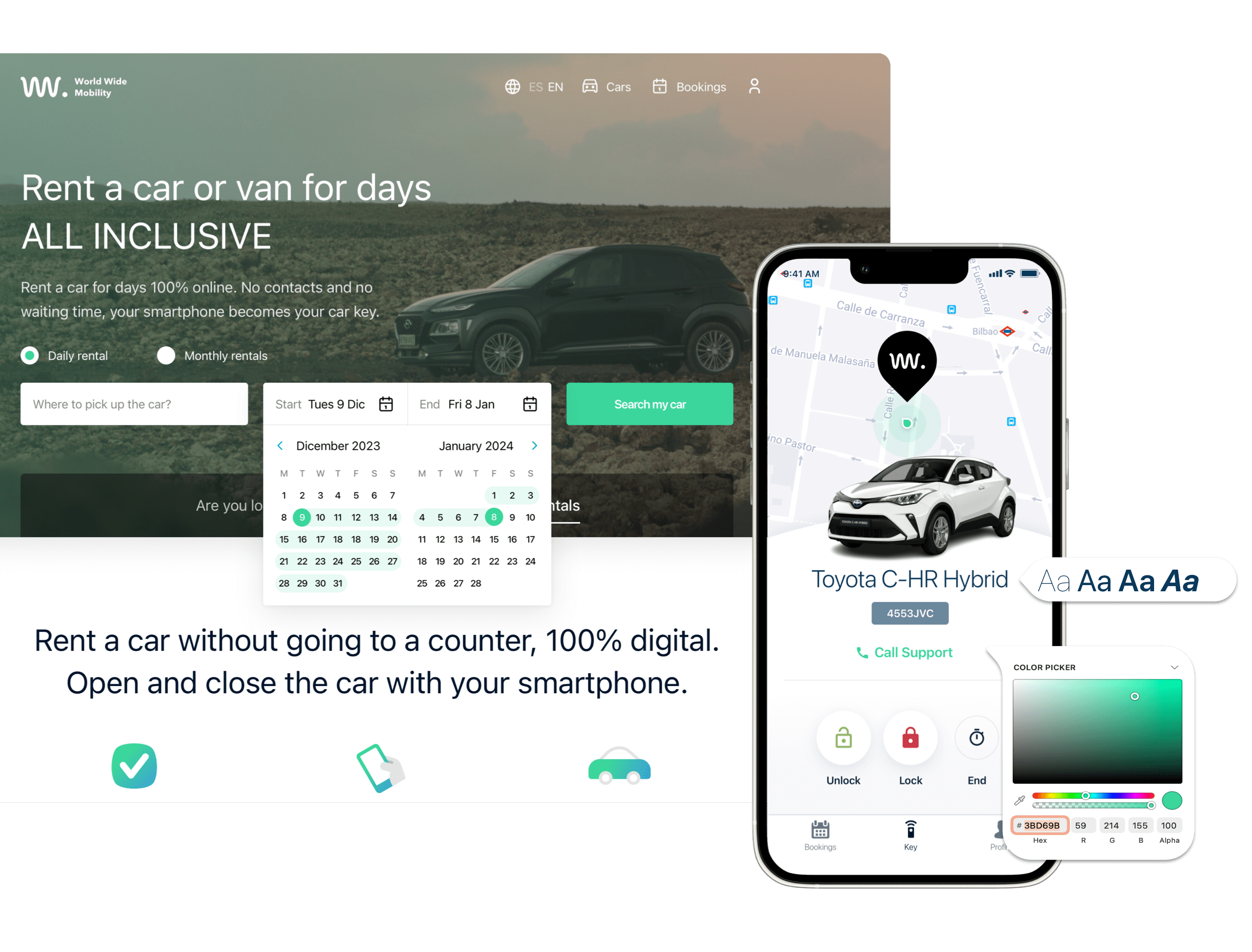 app and web mockups